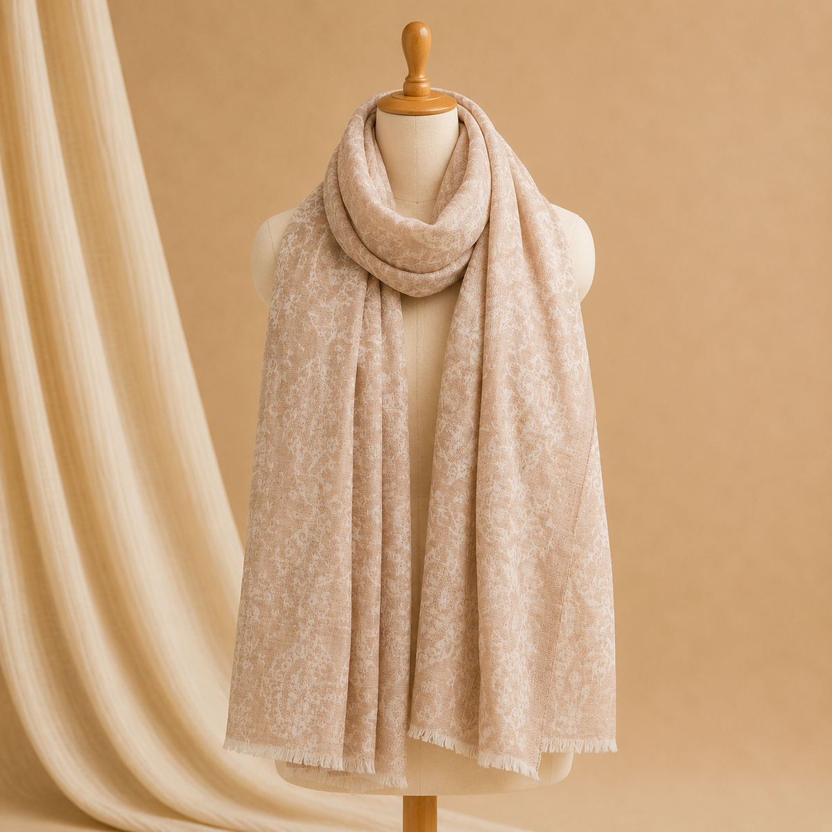 Machine pashmina jaquard stole
