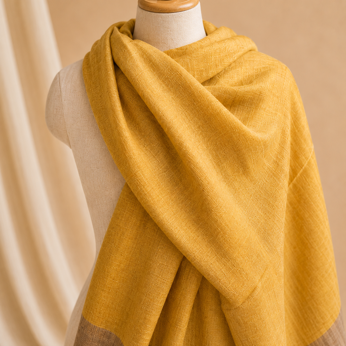 Merino wool moonlight border zari stole