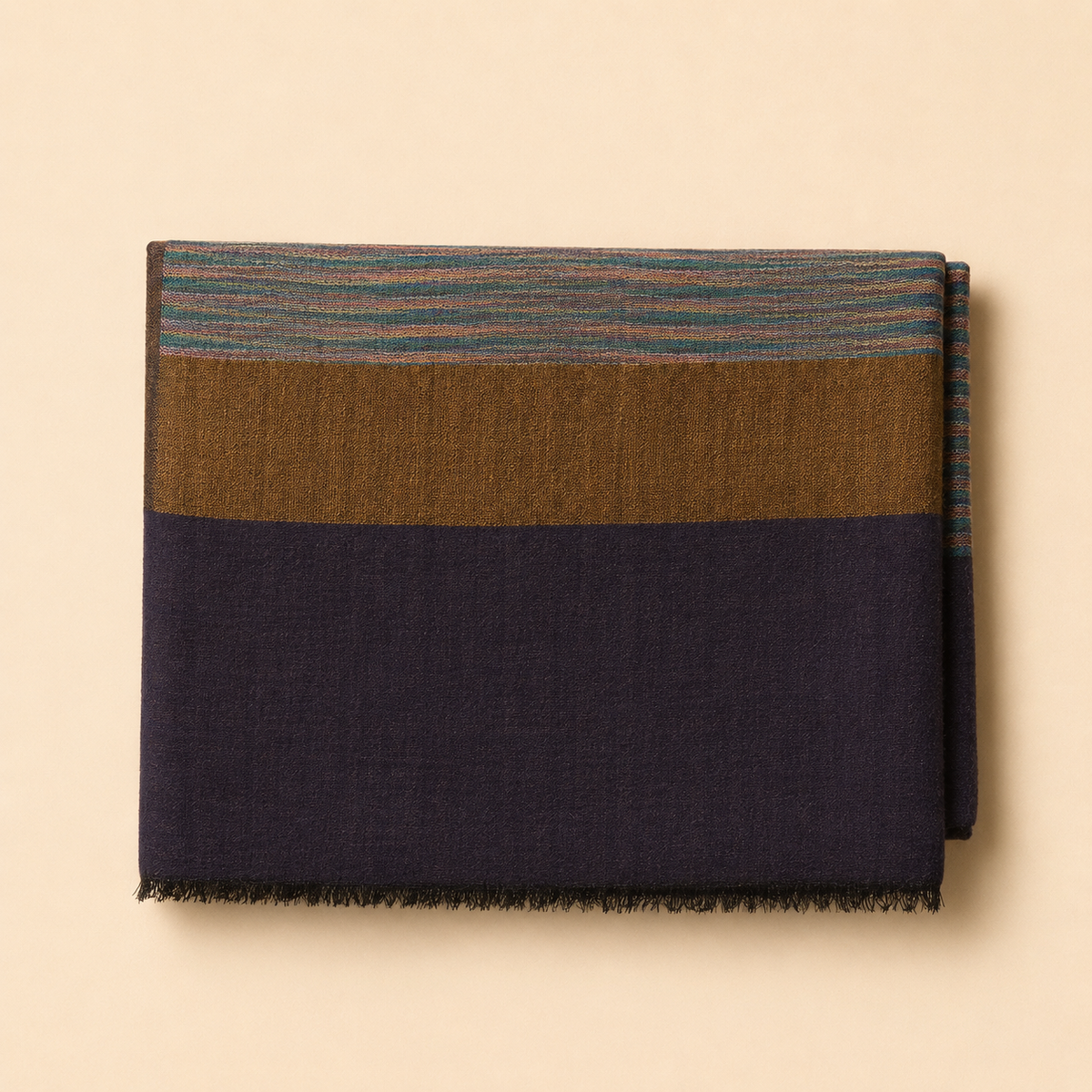 Merino wool ikat zari stole