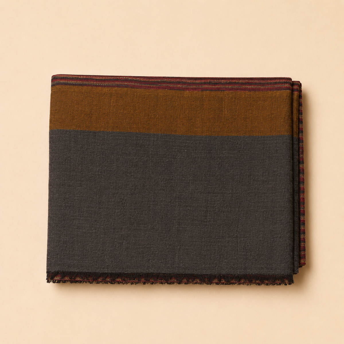 Merino wool ikat zari stole