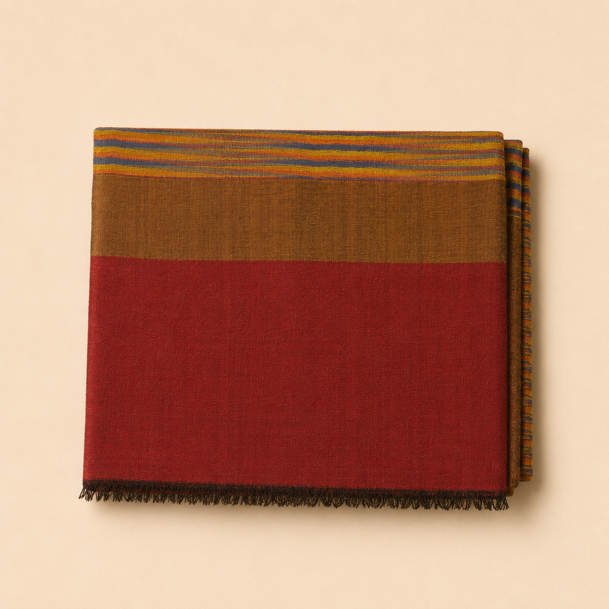 Merino wool ikat zari stole