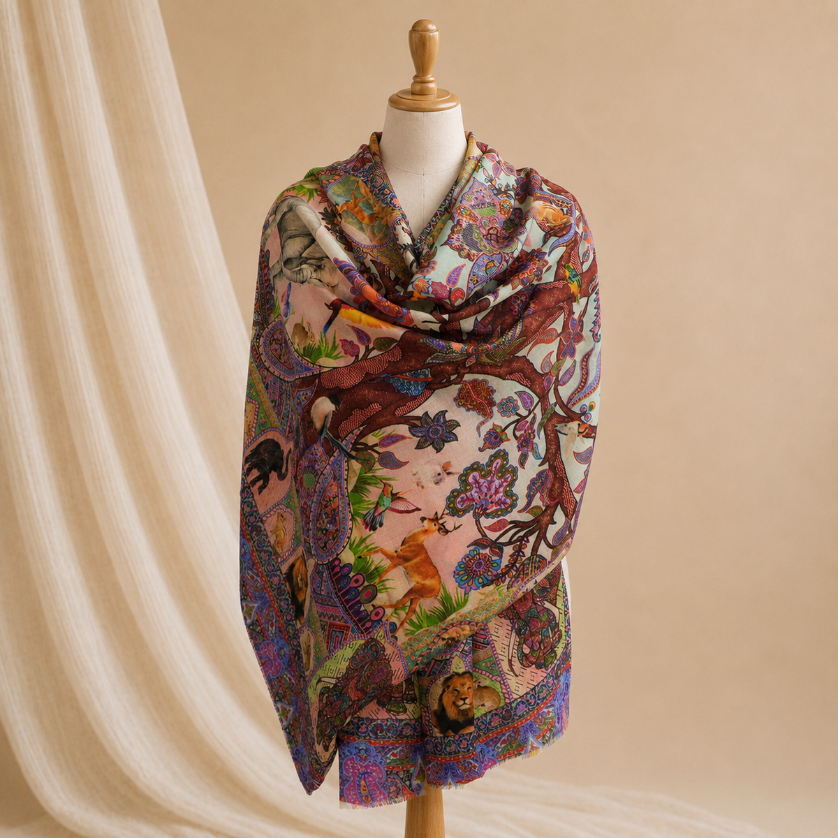 Machine pashmina print stole