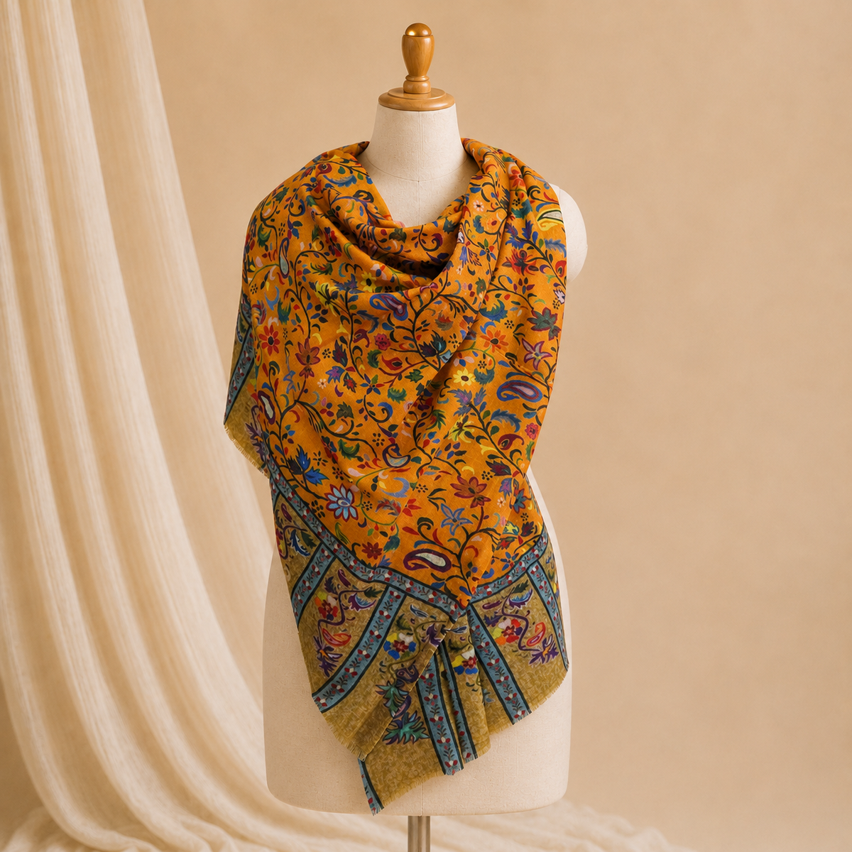 Machine pashmina print stole