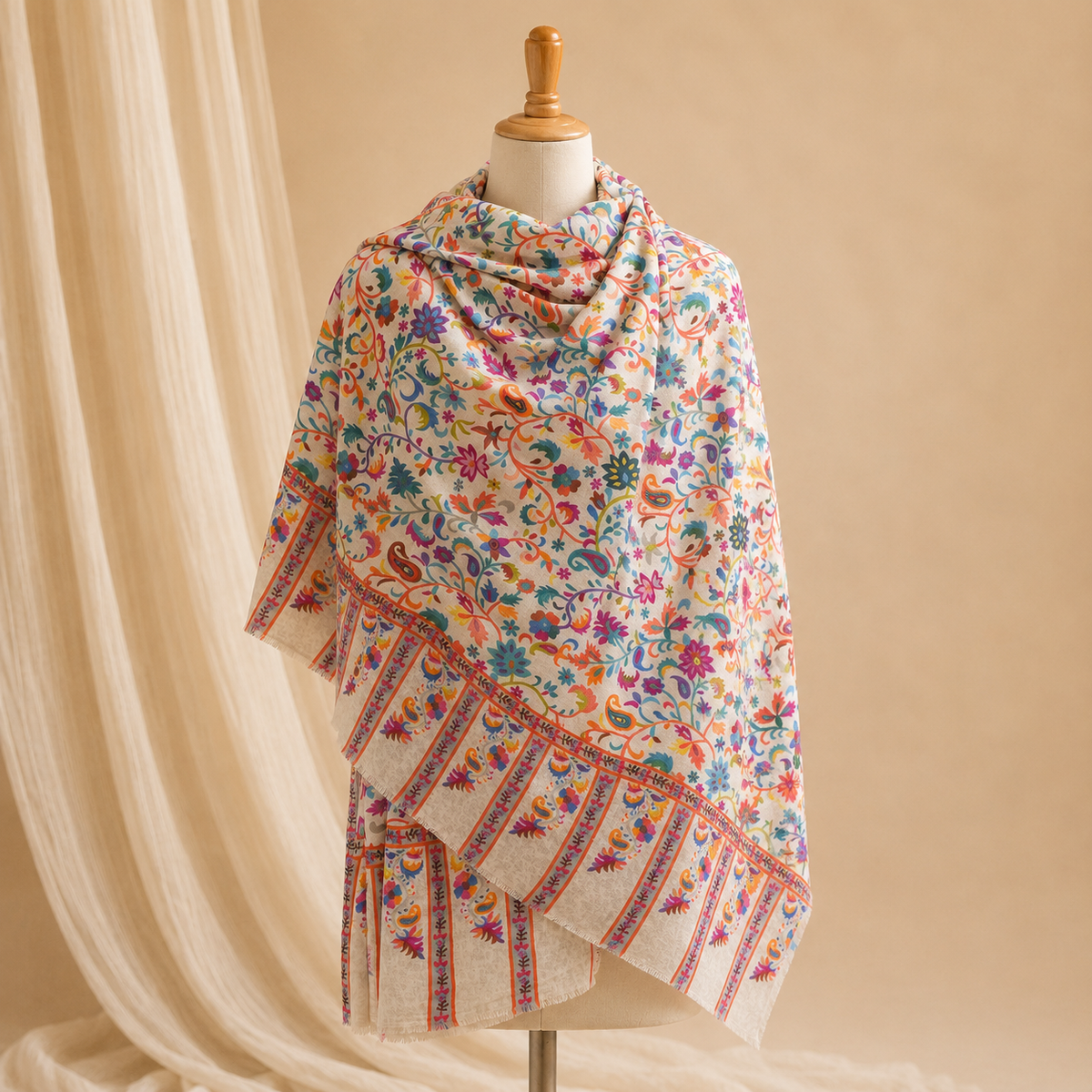 Machine pashmina print stole