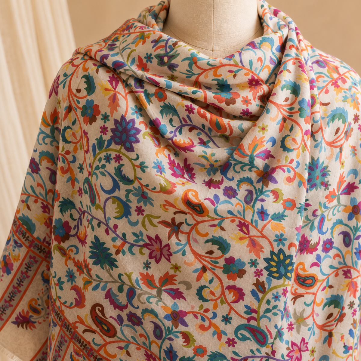 Machine pashmina print stole