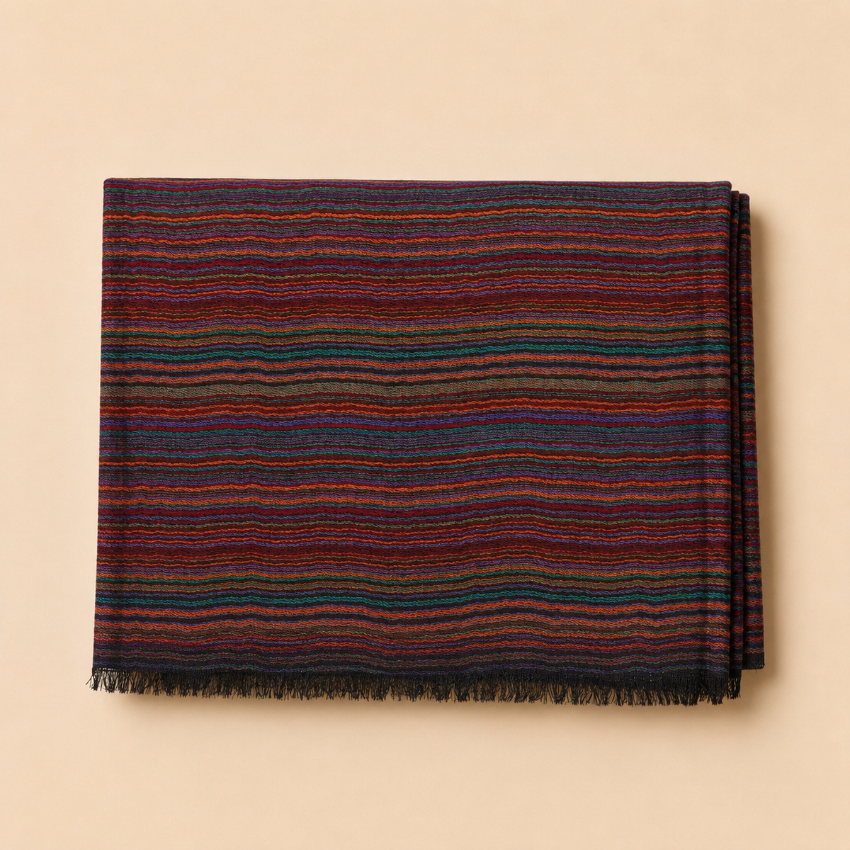 Finewool striped reversible stole
