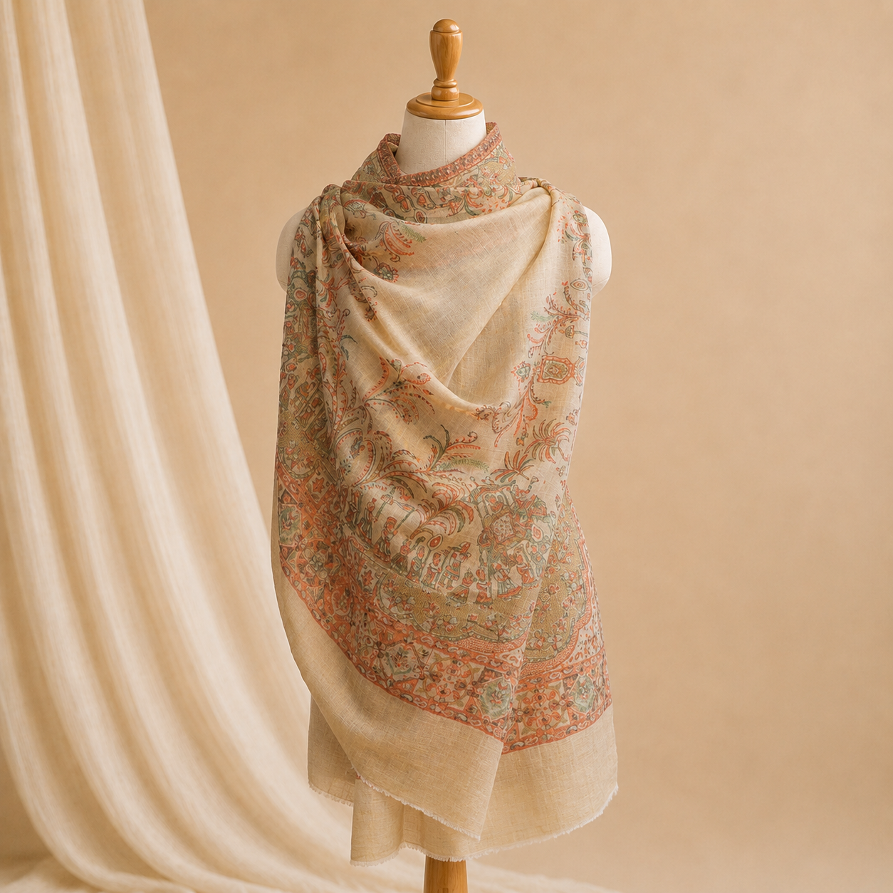 Finewool moonlight kani border stole