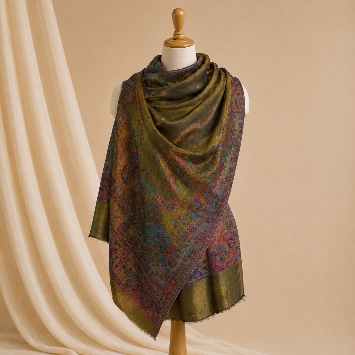 Finewool moonlight kani border stole