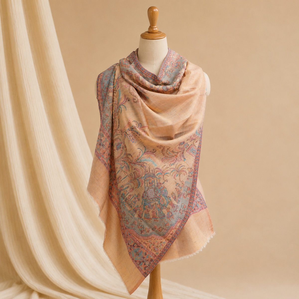 Finewool moonlight kani border stole