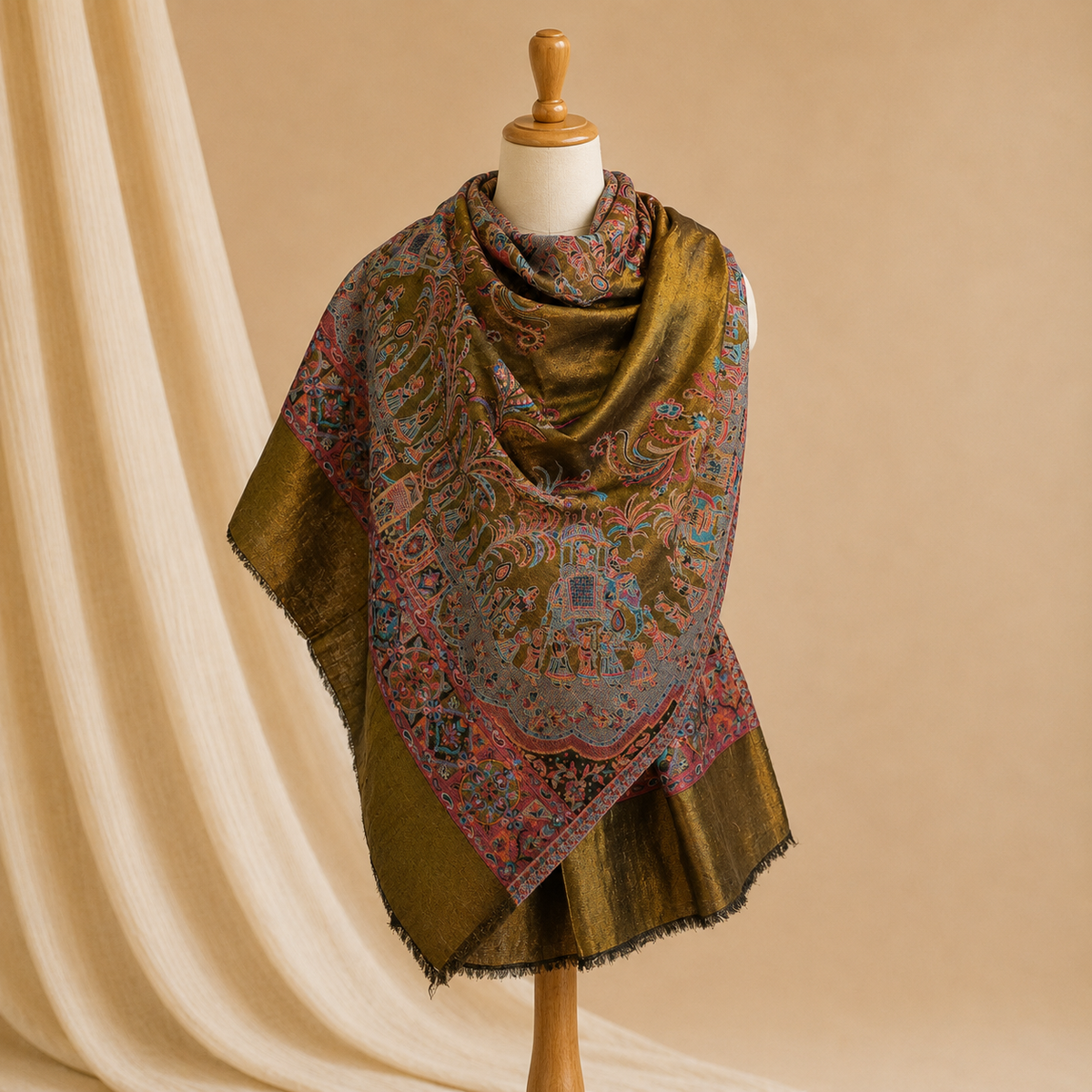 Finewool moonlight kani border stole