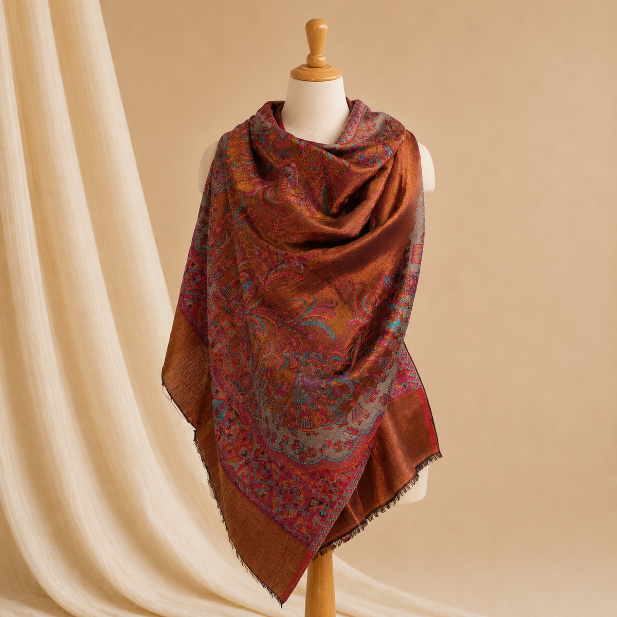 Finewool moonlight kani border stole