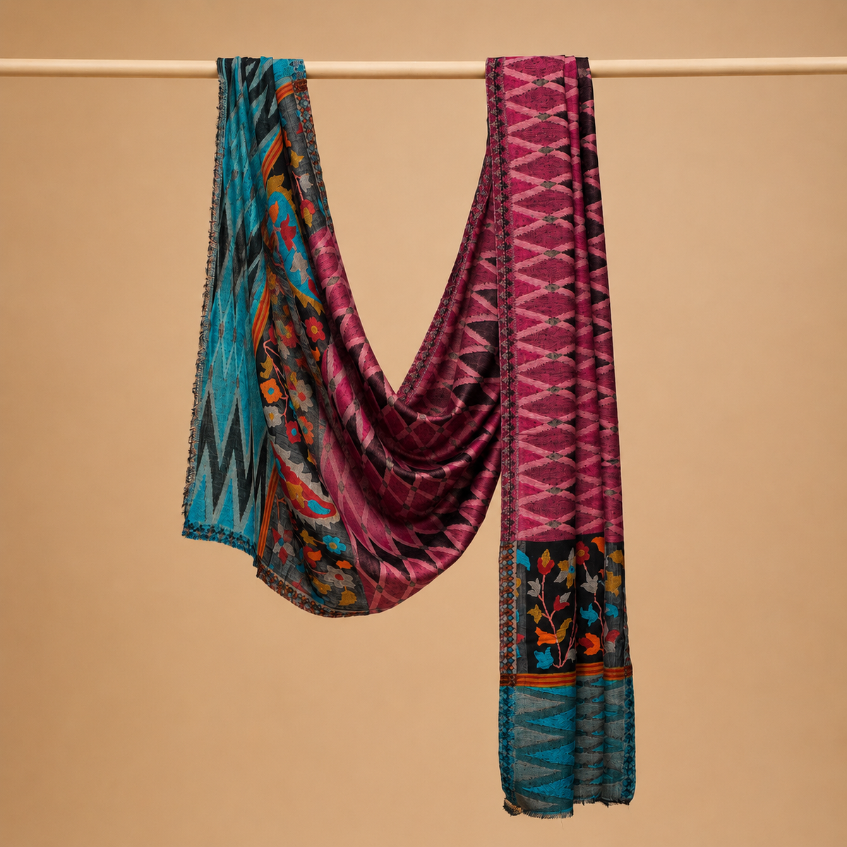 Finewool kani palla ikat stole