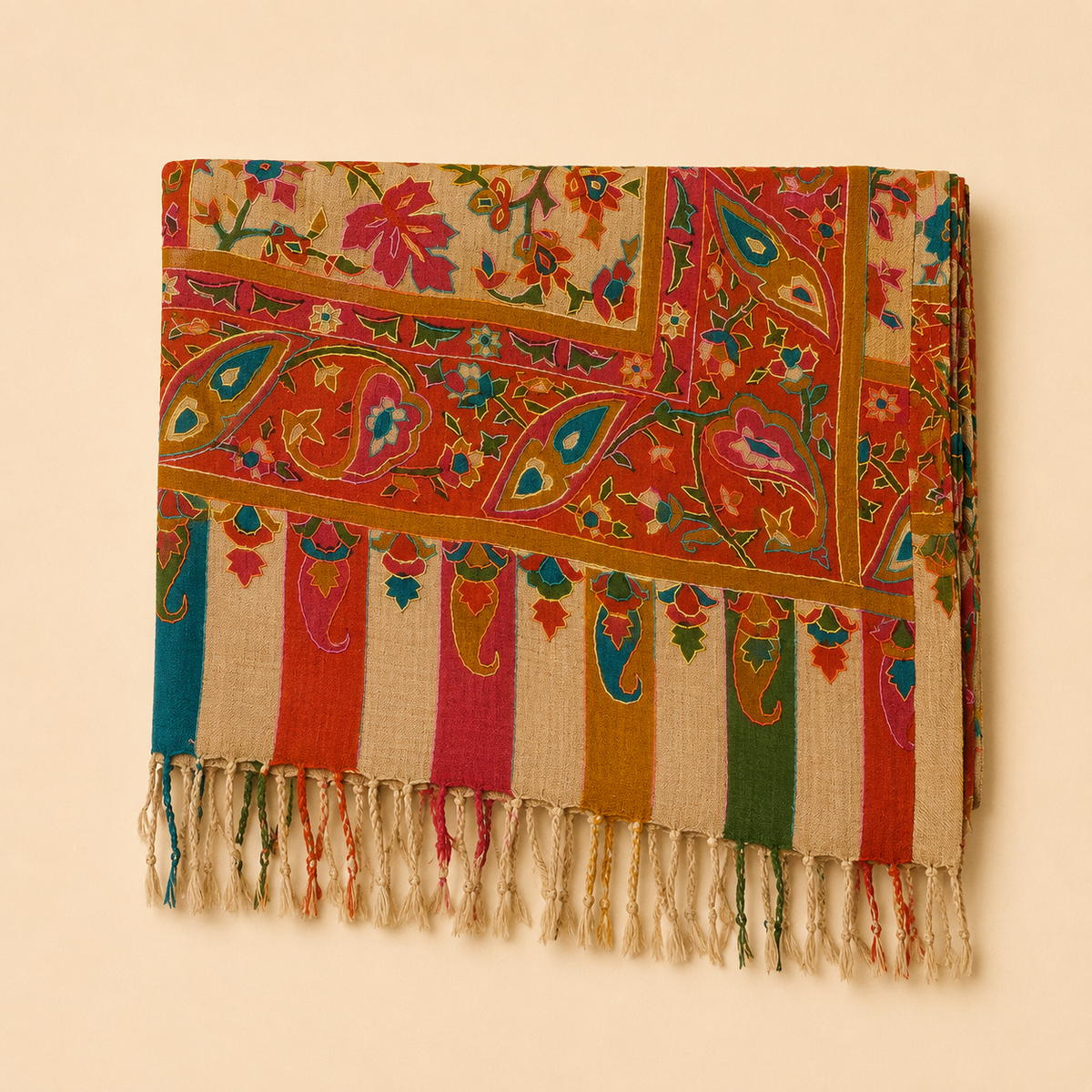 Pure wool kalamkari stole