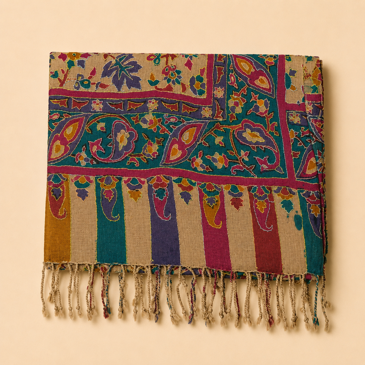 Pure wool kalamkari stole