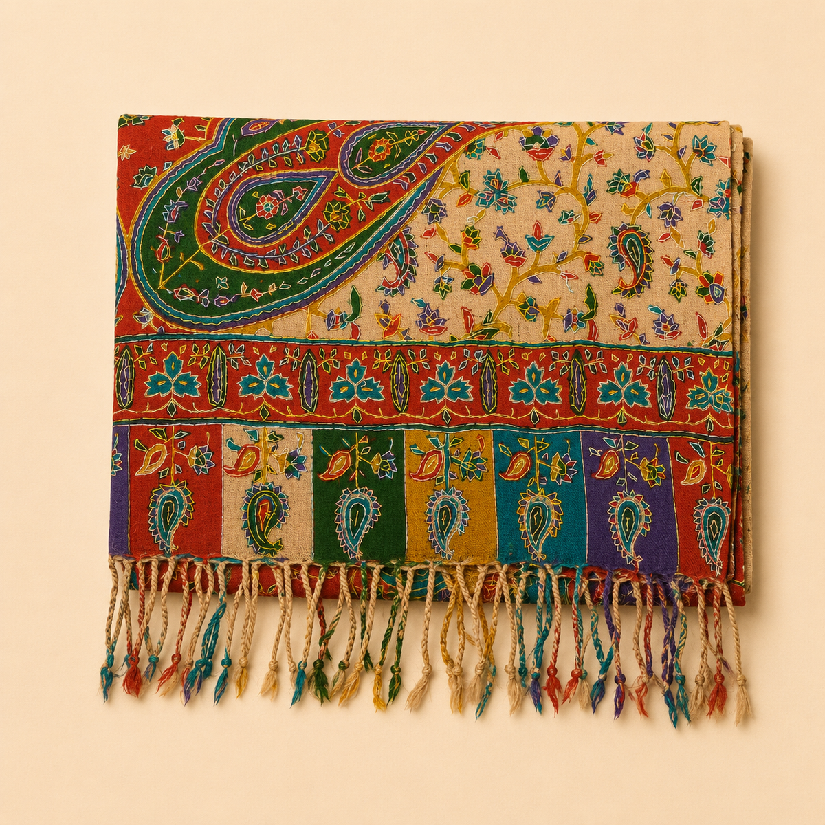 Pure wool kalamkari stole