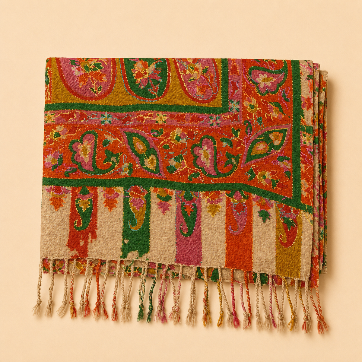 Pure wool kalamkari stole