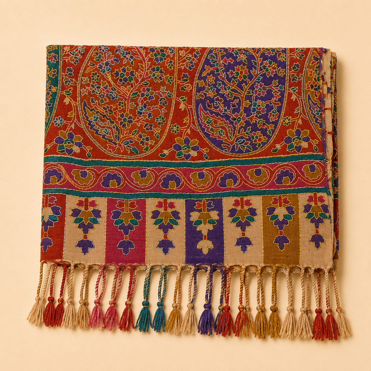 Pure wool kalamkari stole