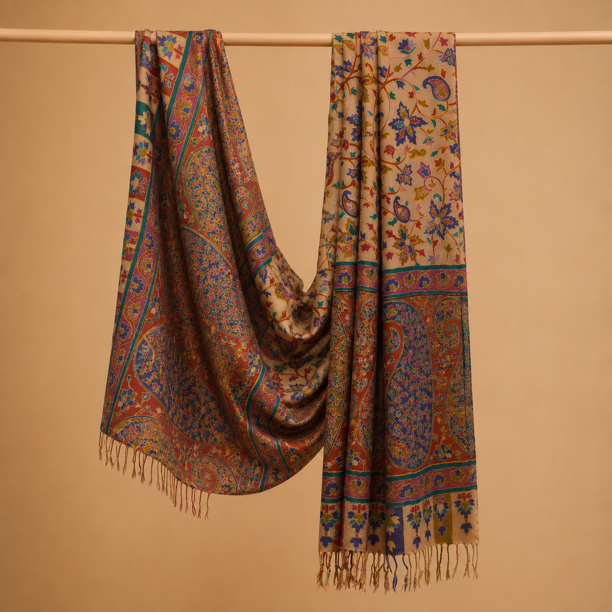 Pure wool kalamkari stole