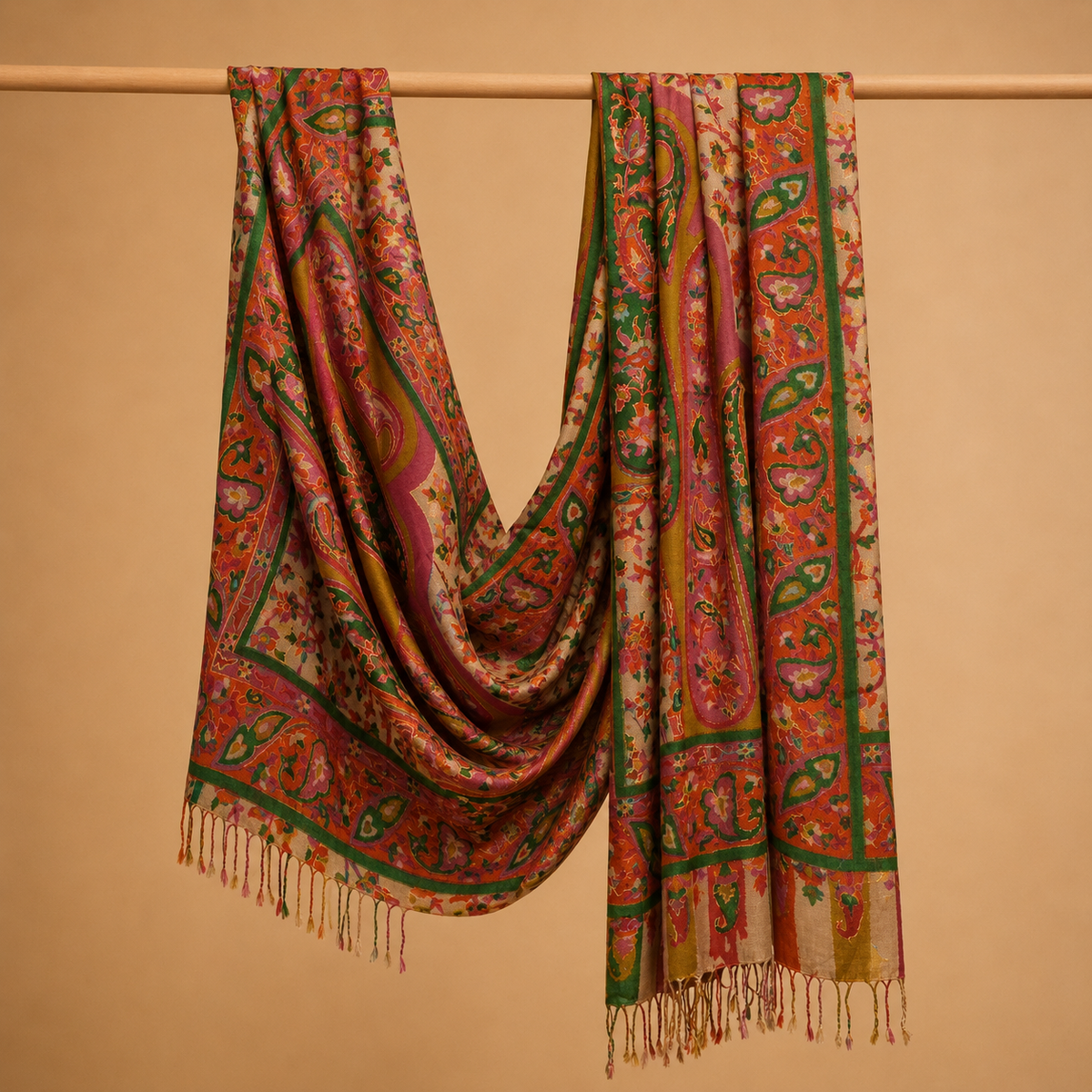 Pure wool kalamkari stole