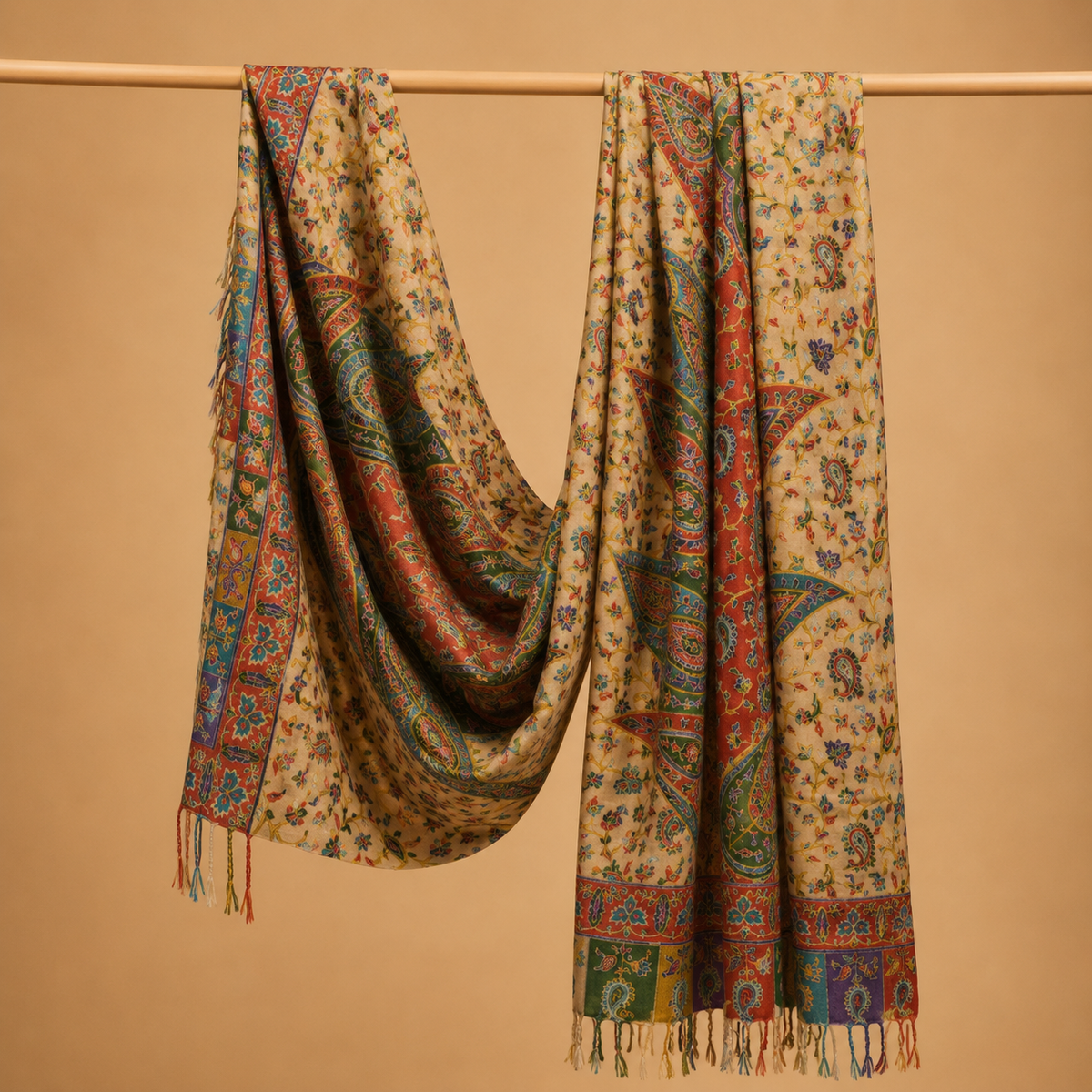 Pure wool kalamkari stole