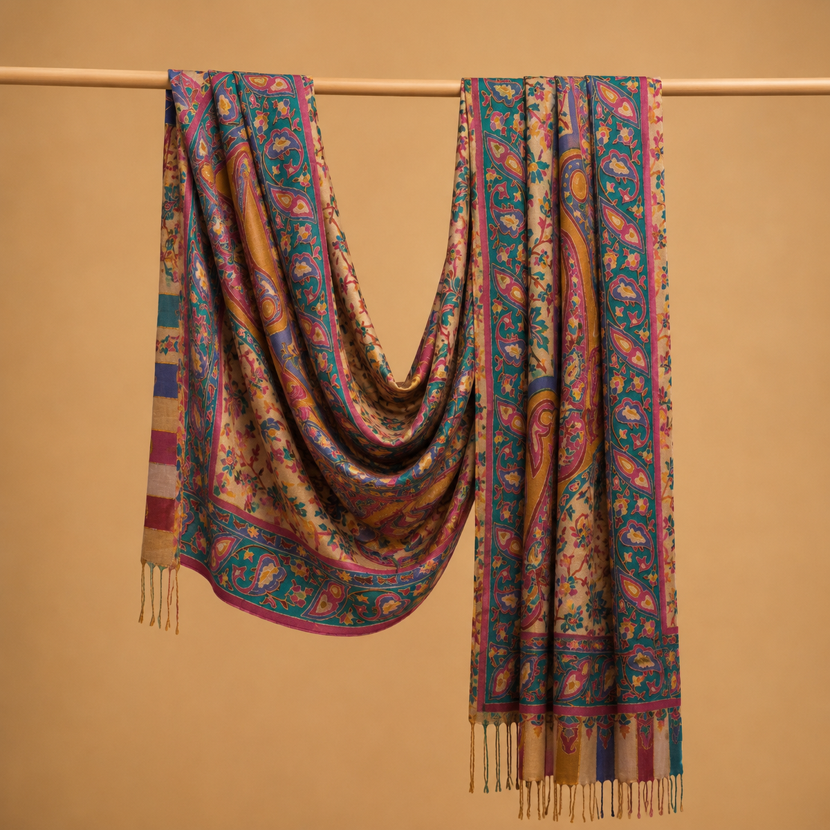 Pure wool kalamkari stole