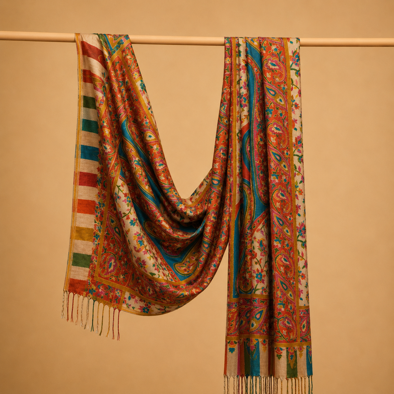 Pure wool kalamkari stole