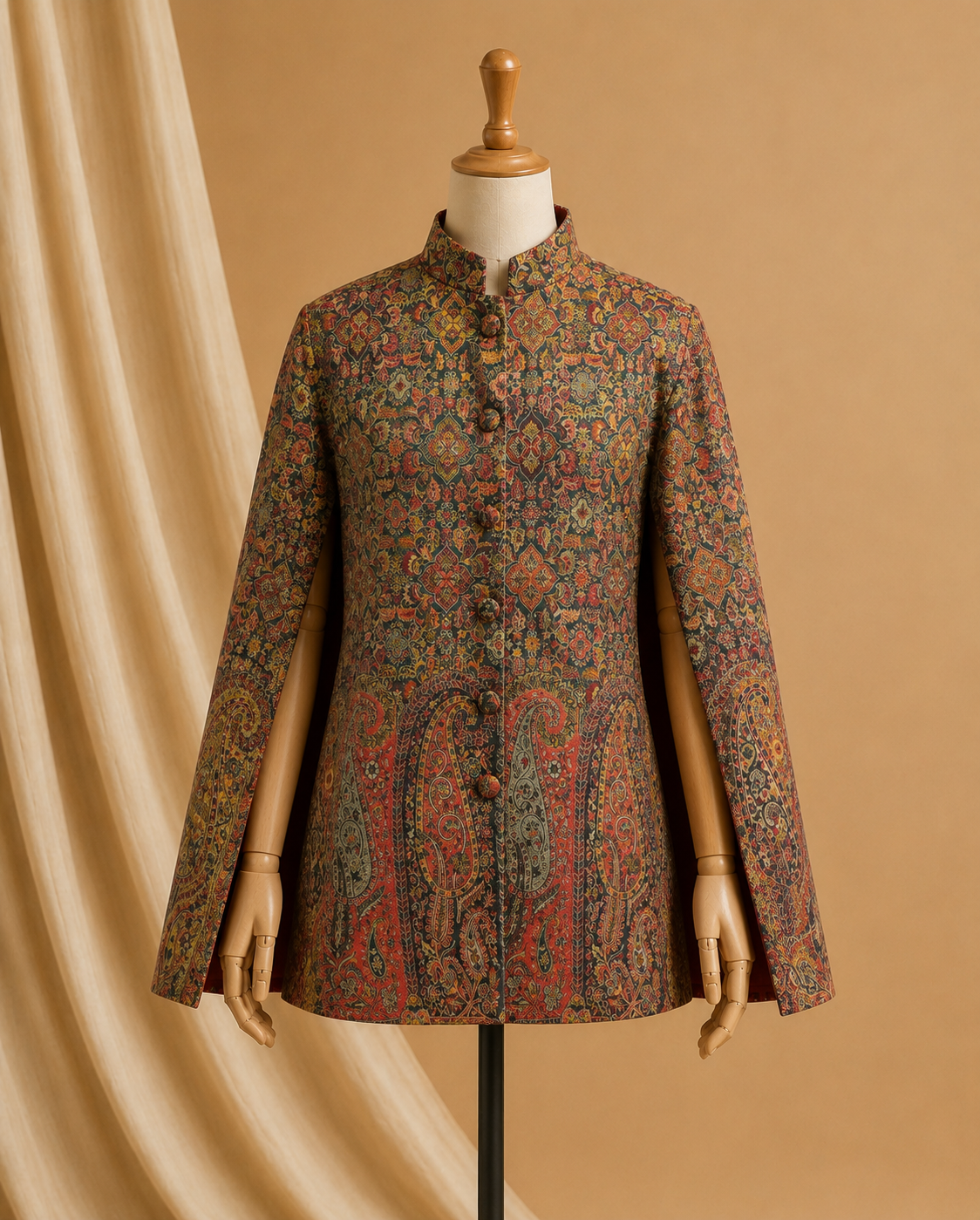 Kashmiri jamawar cape coat