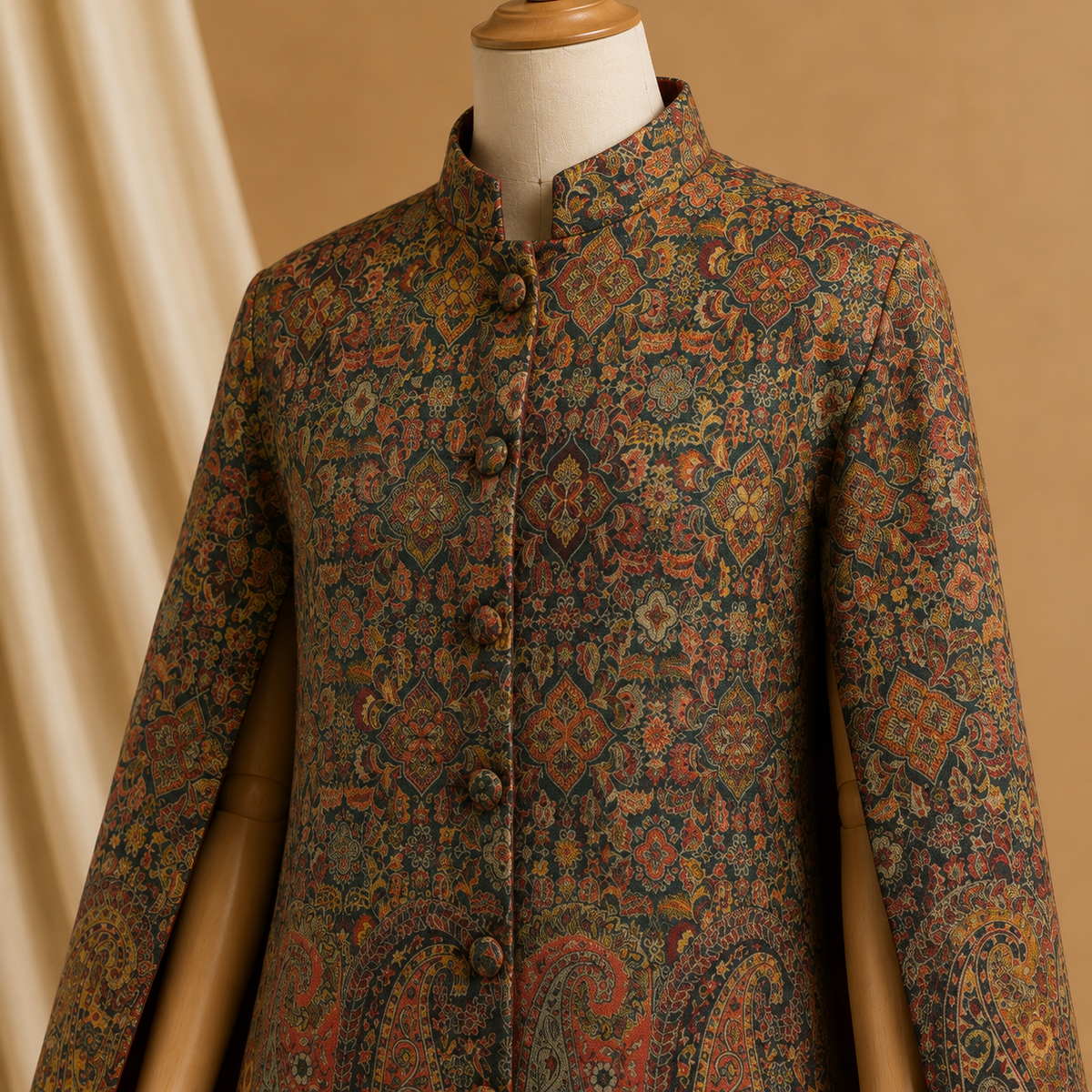 Kashmiri jamawar cape coat