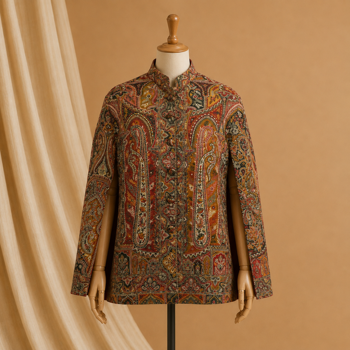Kashmiri jamawar cape coat