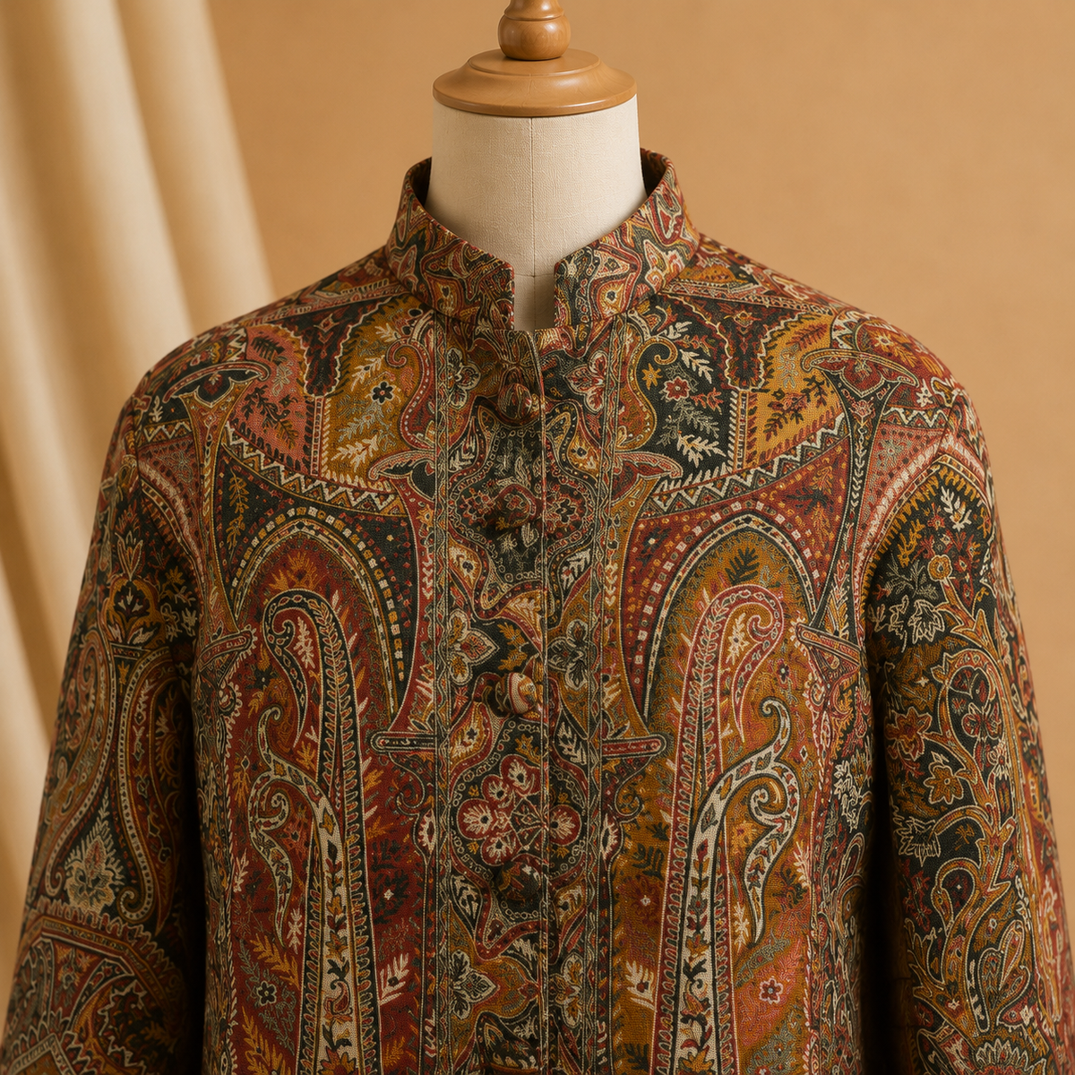 Kashmiri jamawar cape coat