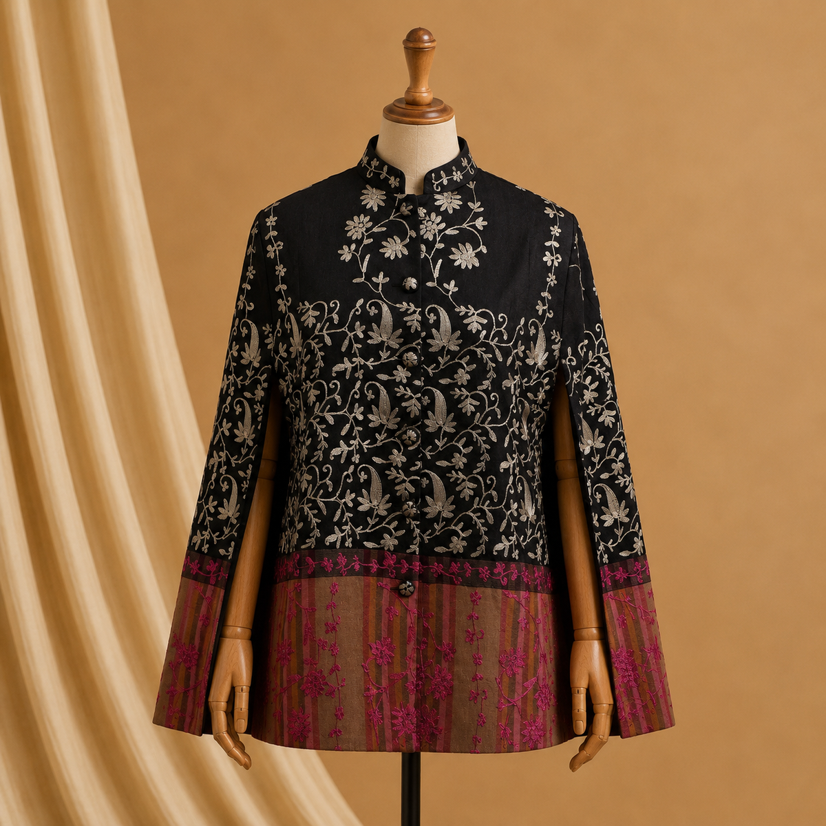Kashmiri ari cape coat