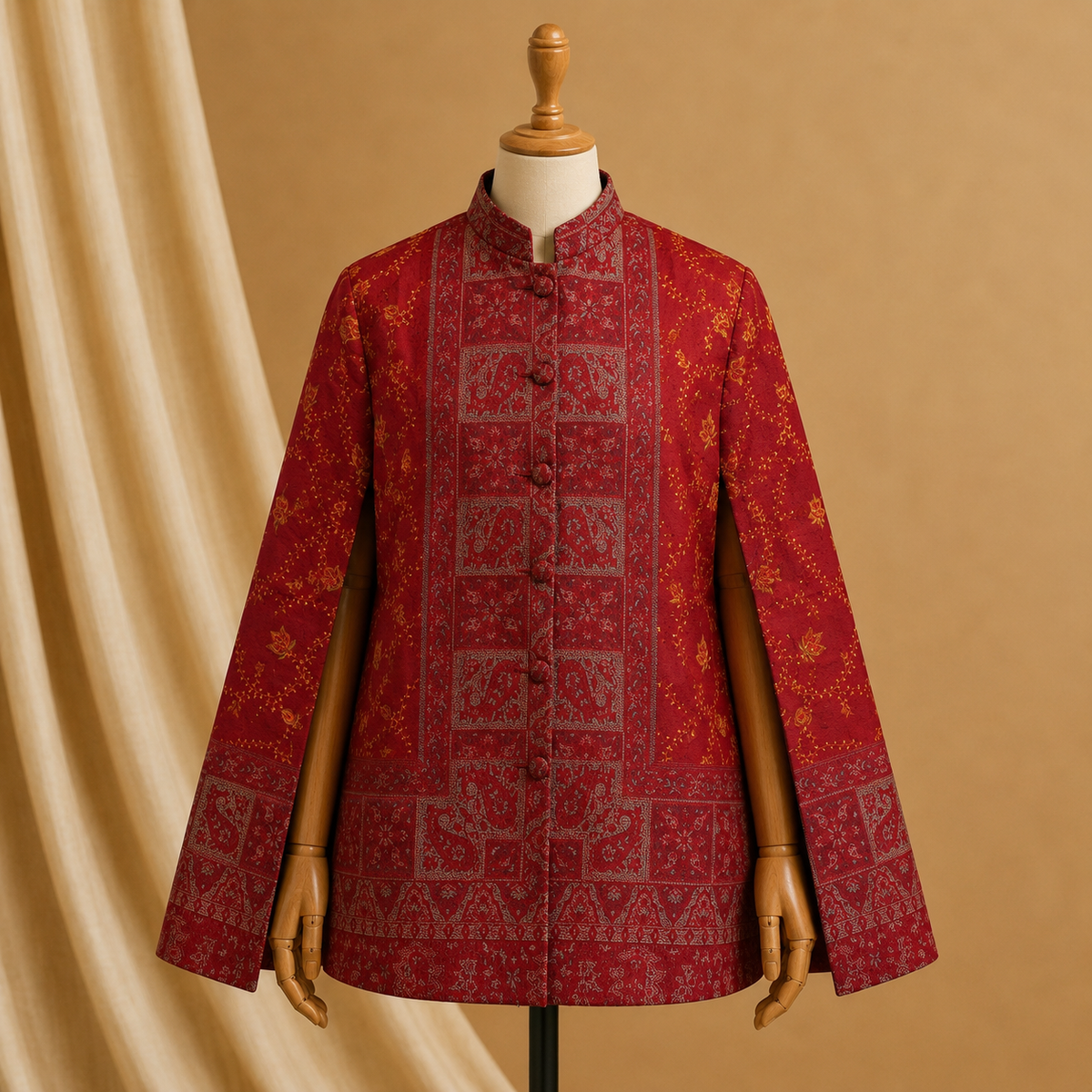 Kashmiri ari cape coat