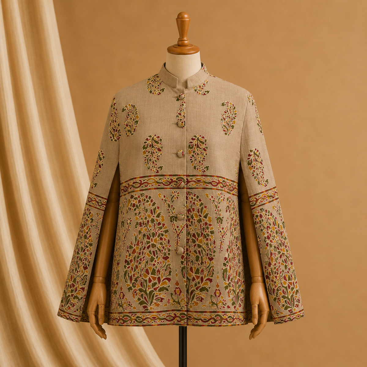 Kashmiri ari cape coat