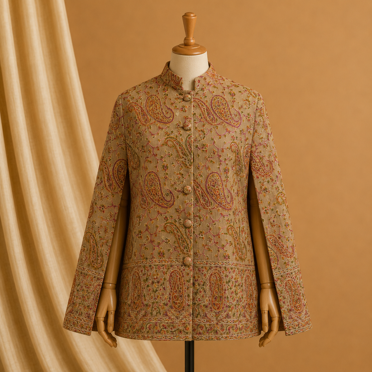 Kashmiri ari cape coat