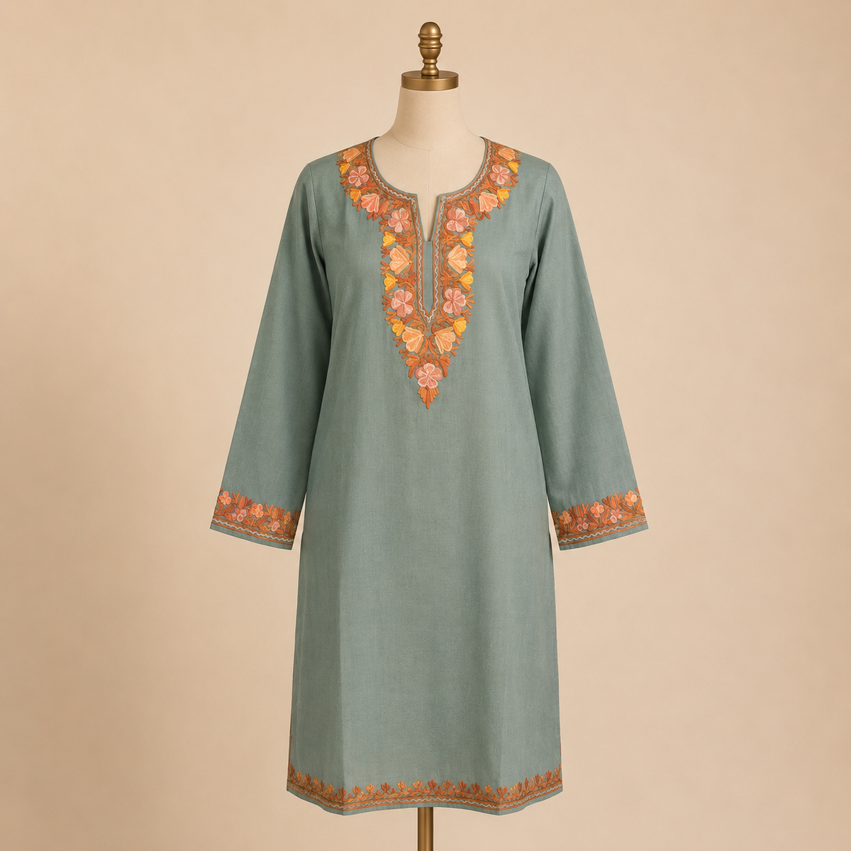 Kashmiri ari embroidered kurti