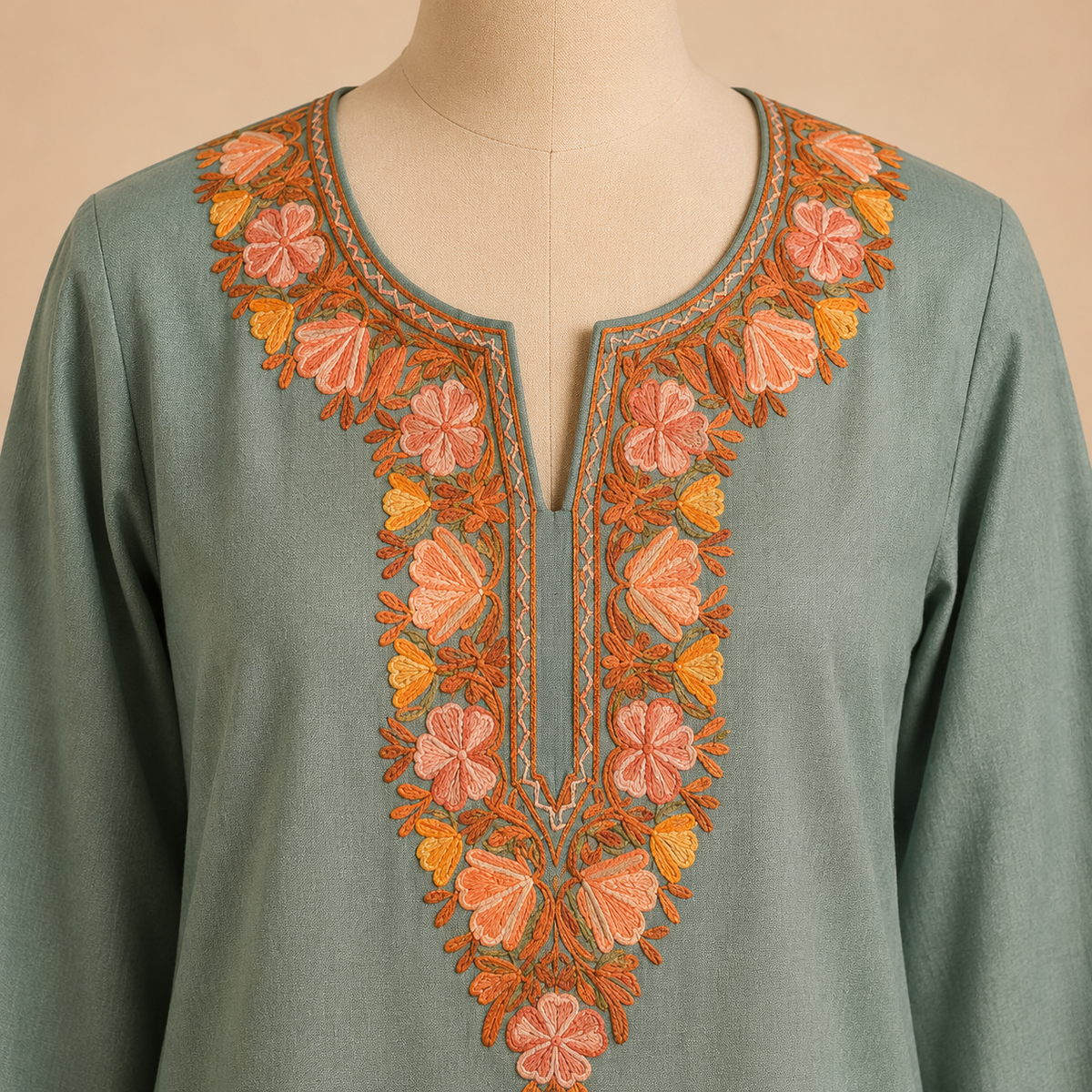 Kashmiri ari embroidered kurti