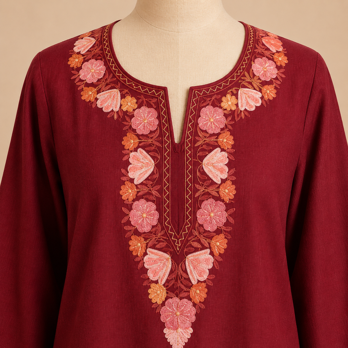 Kashmiri ari embroidered kurti