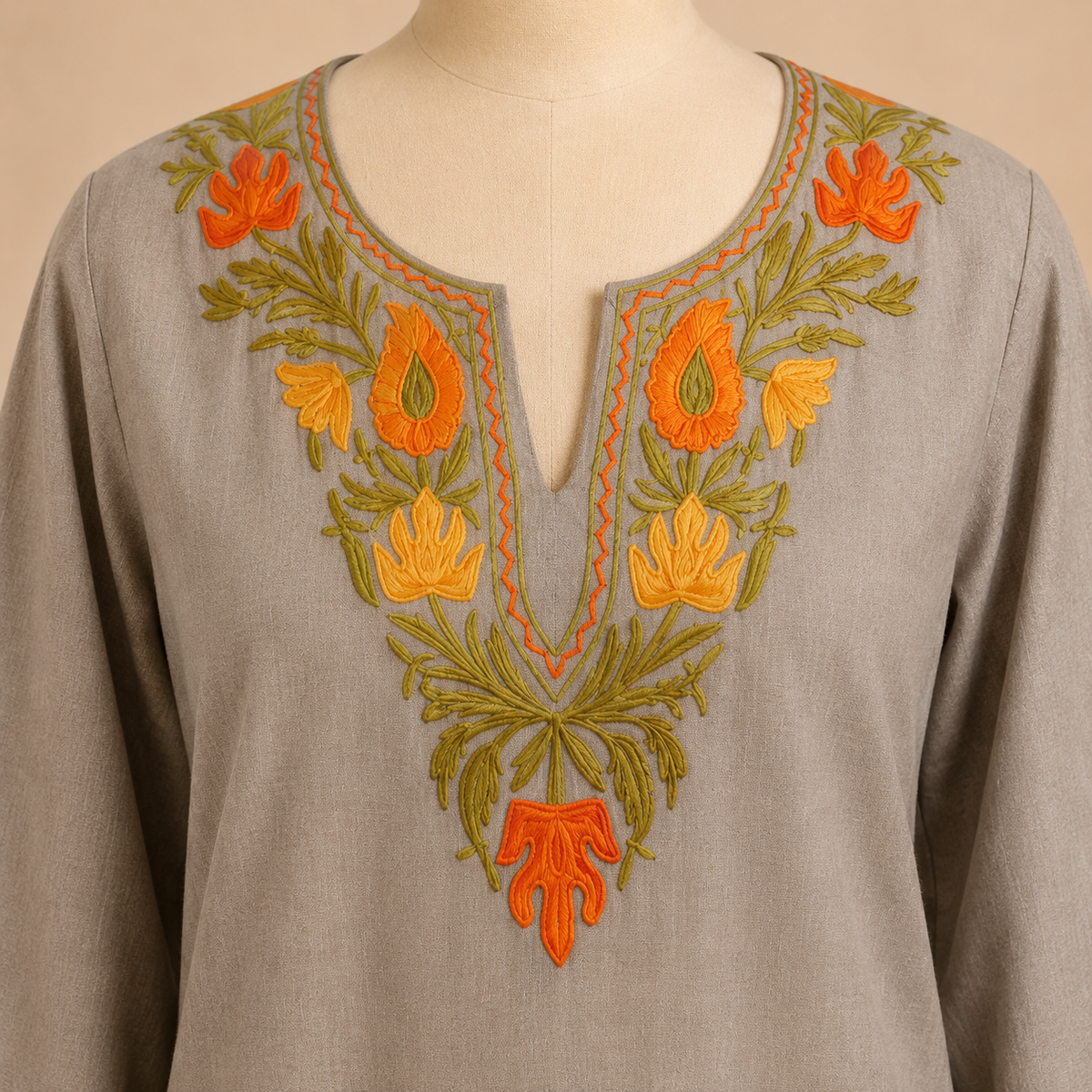 Kashmiri ari embroidered kurti