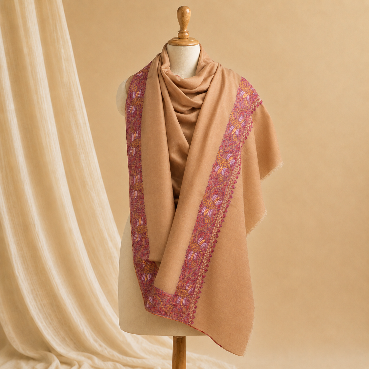 Semi-pashmina dordar stole
