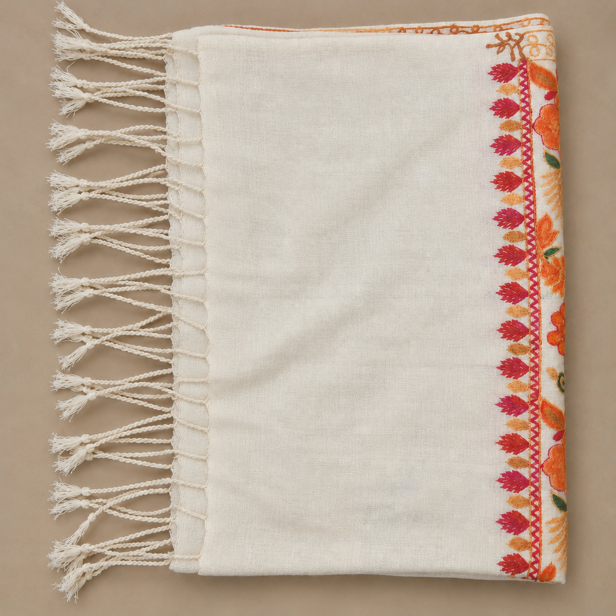 Luxury Aari Embroidered Wool Stole