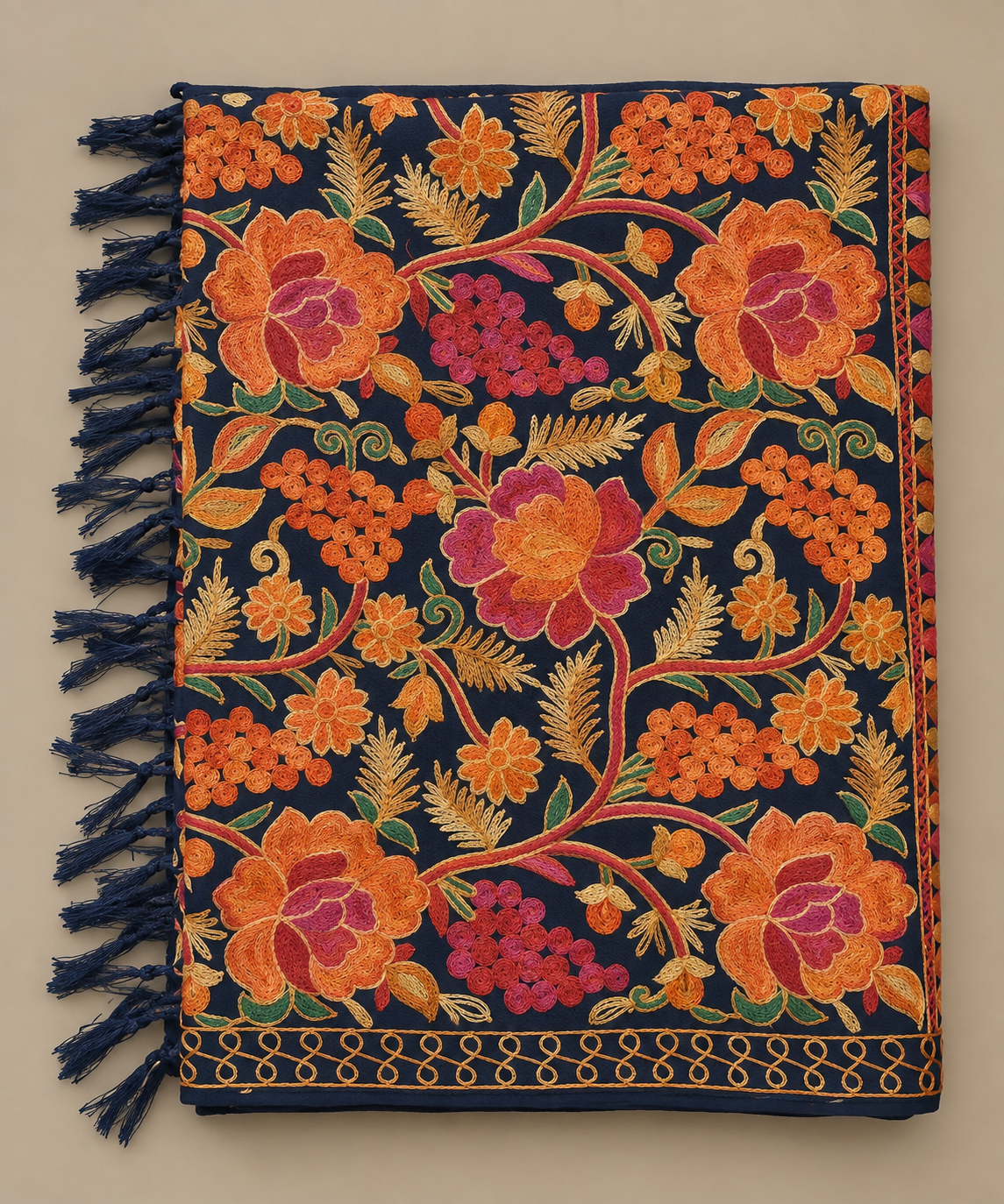 Luxury Aari Embroidered Wool Stole