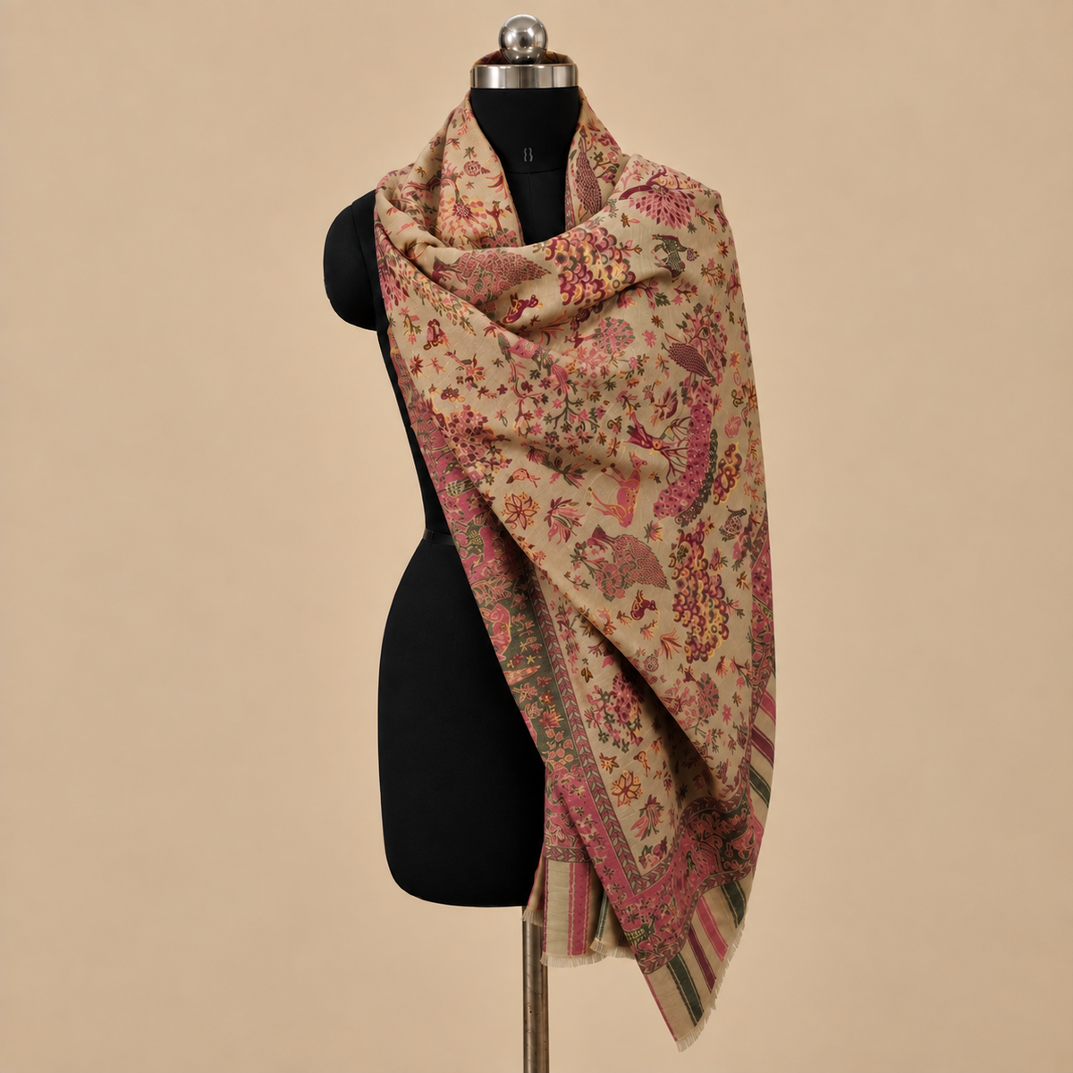 Royal Shikargah Blendwool Kani Zari Shawl