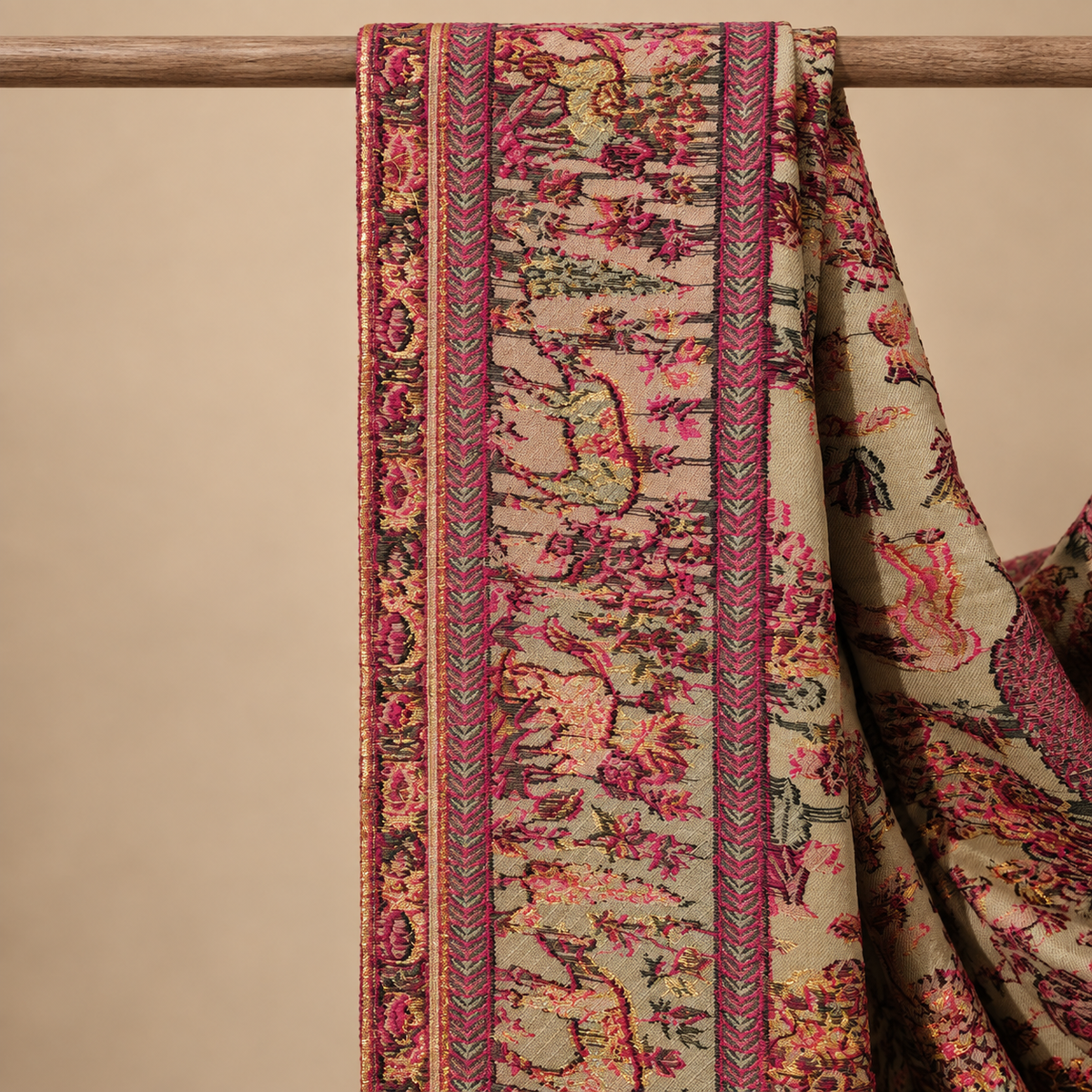 Royal Shikargah Blendwool Kani Zari Shawl