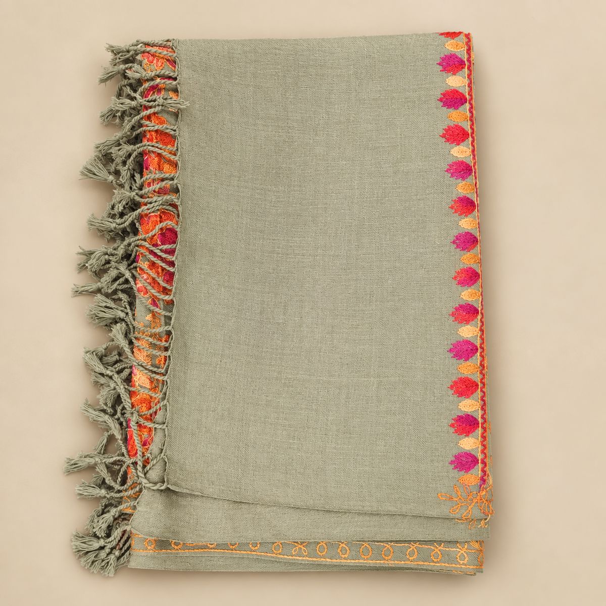 Luxury Aari Embroidered Wool Stole